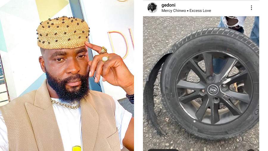 No injury as BBNaija Gedoni&#39;s car tyre pulls off in what could have been fatal accident (video) | Valid Updates