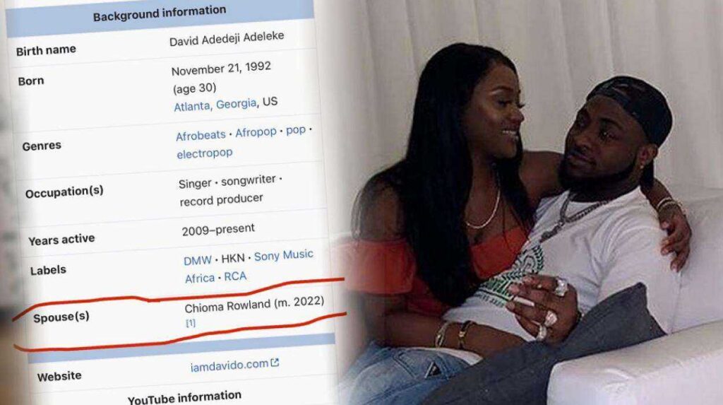 Davido and wife Chioma