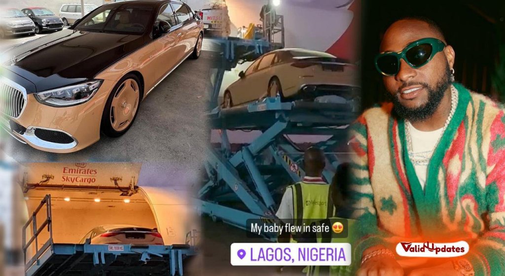 Davido's Mercedes Maybach arrives in Naija via skycargo jet (video ...
