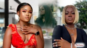 Images of BBNaija Cee C (left and middle) and BBNaija Alex (right)