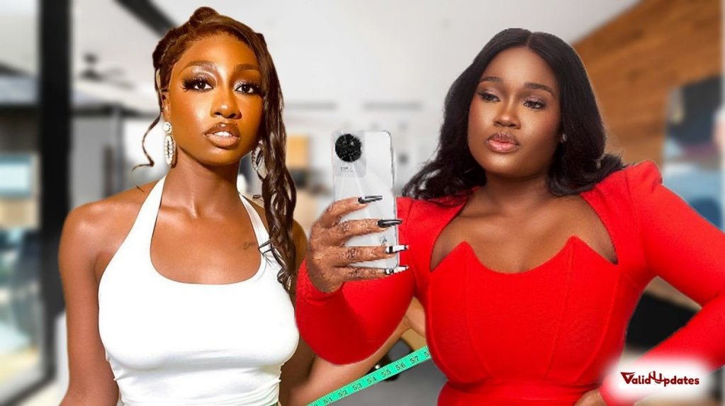 Images of BBNaija Doyin (in white) and Cee C (in red)