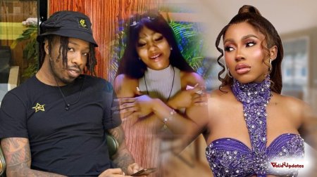 Images of BBNaija Ike Onyema (left) and BBNaija Mercy Eke (middle and right)