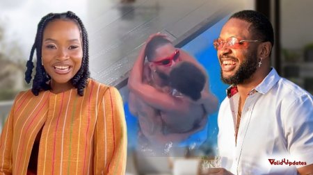 Images of BBNaija stars Ilebaye (left), Cross and Ilebaye kissing (middle) and Cross (right)