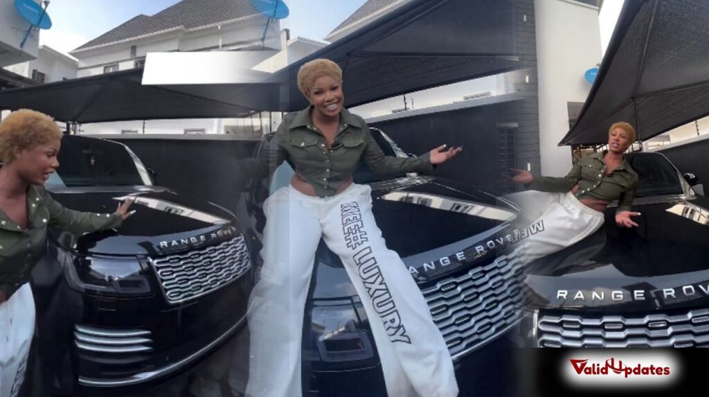 Images of BBNaija star Tacha and her new car