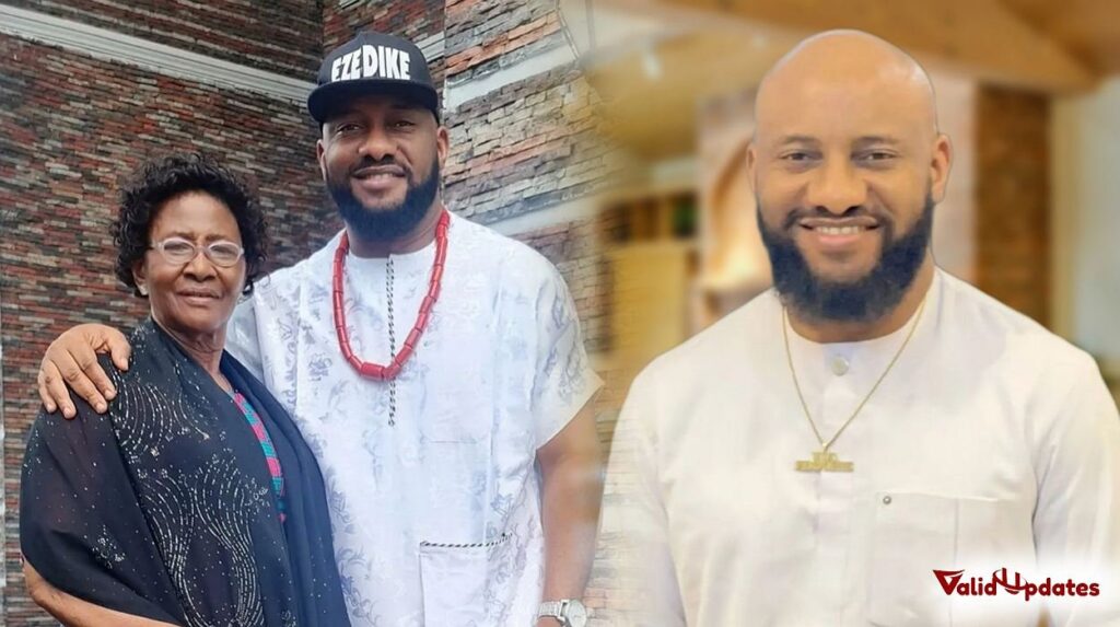Images of Nollywood actor Yul Edochie and his mom