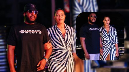 BBNaija star Frodd holds hands with wife Chioma in a photo shoot