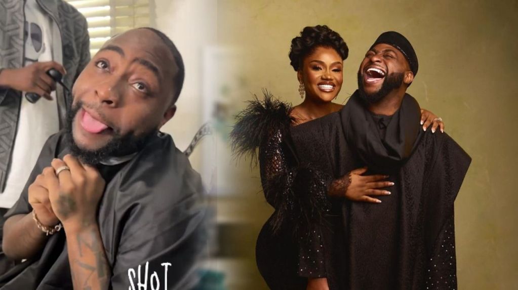 Davido posed in a pre-wedding shoot with wife Chioma