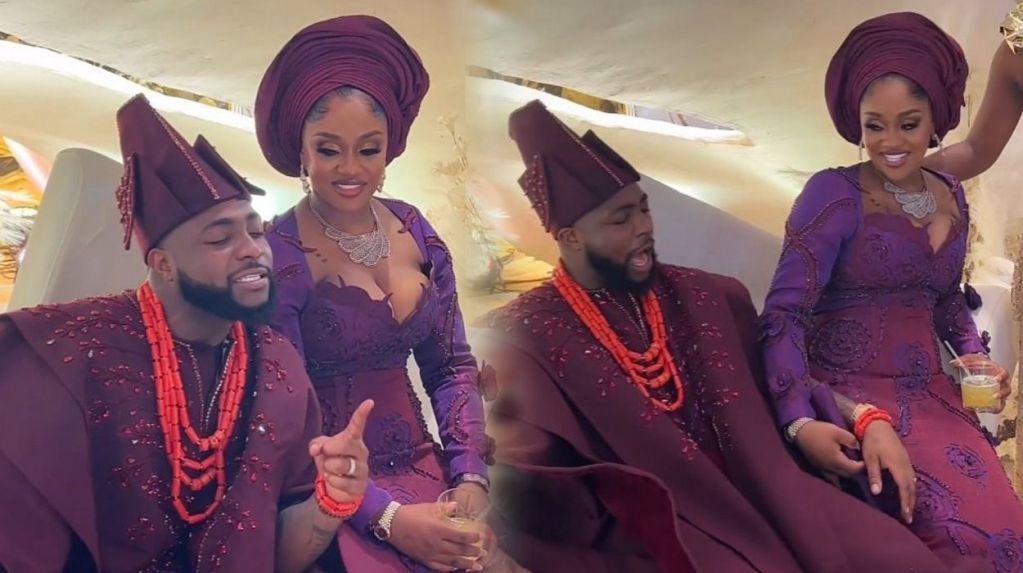 Davido and Chioma at their traditional wedding ceremony