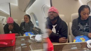 Davido & Chioma sitting in a private jet
