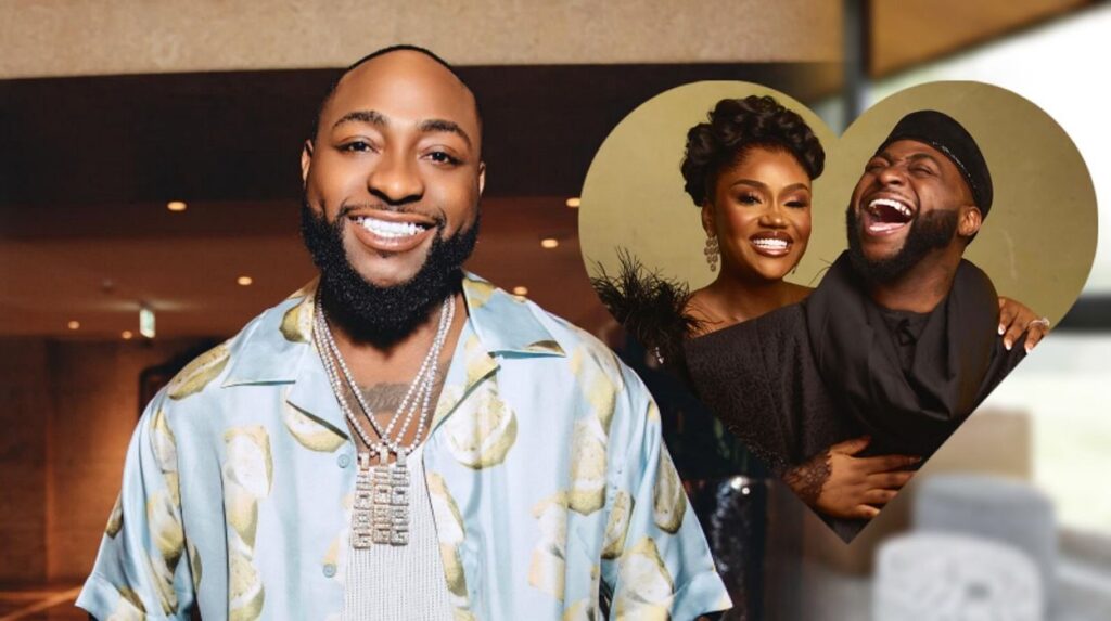Headshots of Davido and Chioma