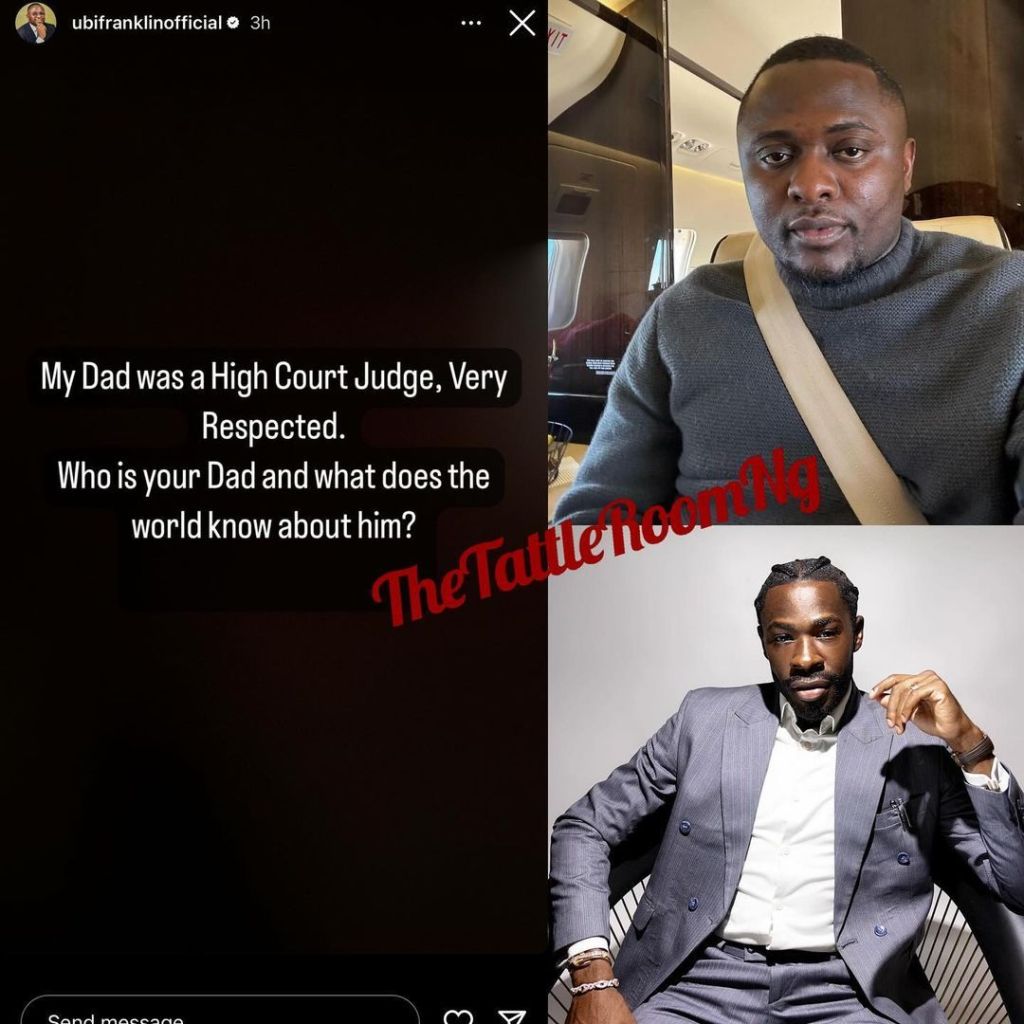 Screenshot of Ubi Franklin's Instagram story post.