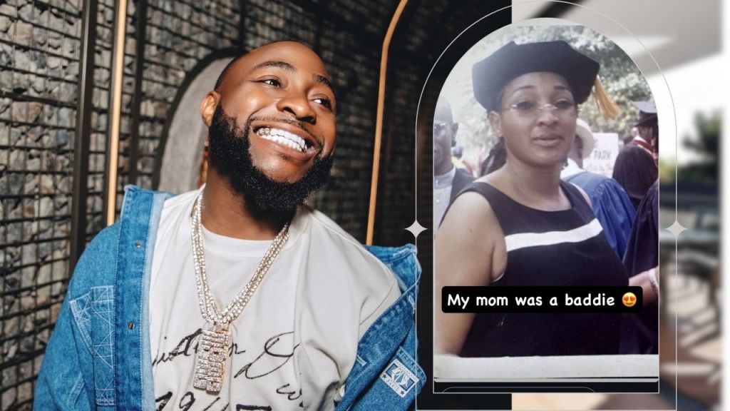 Headshot of Davido [left]. Davido's late mom [right]