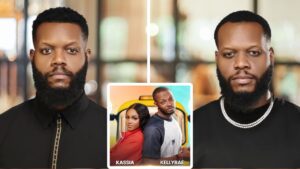 Composite of BBNaija stars Mbadiwe Twins, Kellyrae and wife Kassia