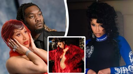 Composite of rapper Cardi B and ex-husband Offset