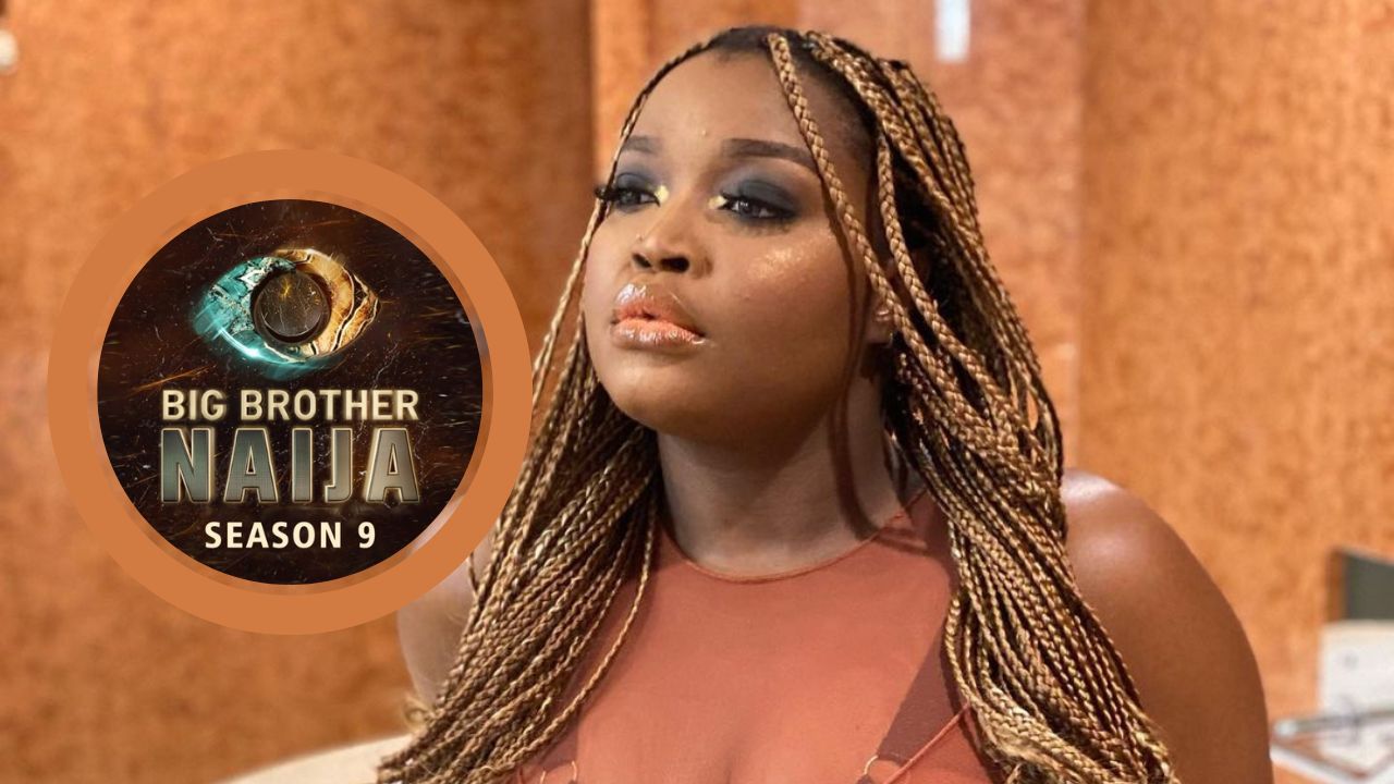 BBNaija season 9 star Chinwe. BBNaija season 9 logo [left]