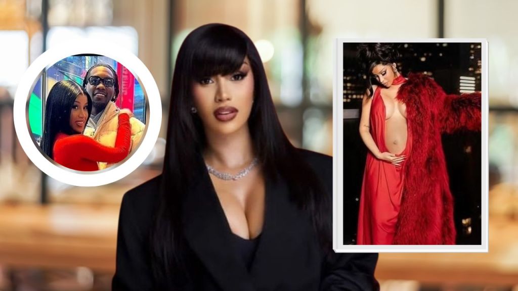 Rapper Cardi B [middle and right]. Cardi B loved up with Offset [left]