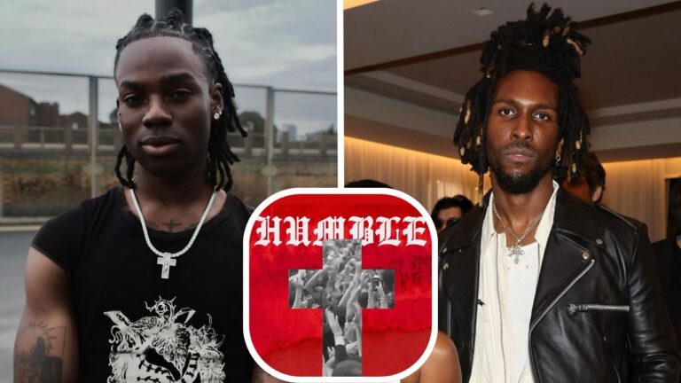 Composite of singers Rema [left] and Saint Jhn [right]. Saint Jhn's single “Humble” artwork [middle]