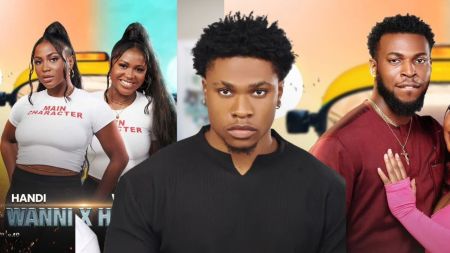 Composite of BBNaija stars Wanni x Handi, Michky, and Zion