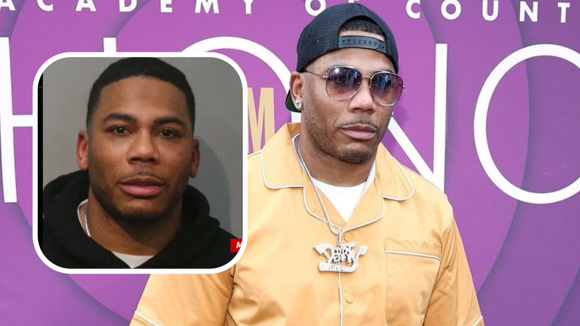 Mugshot of Nelly [left]. Nelly at acmawards.