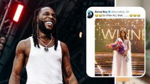 Singer Burna Boy and newly crowned Miss South Africa