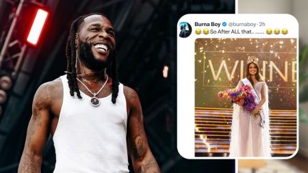 Singer Burna Boy and newly crowned Miss South Africa