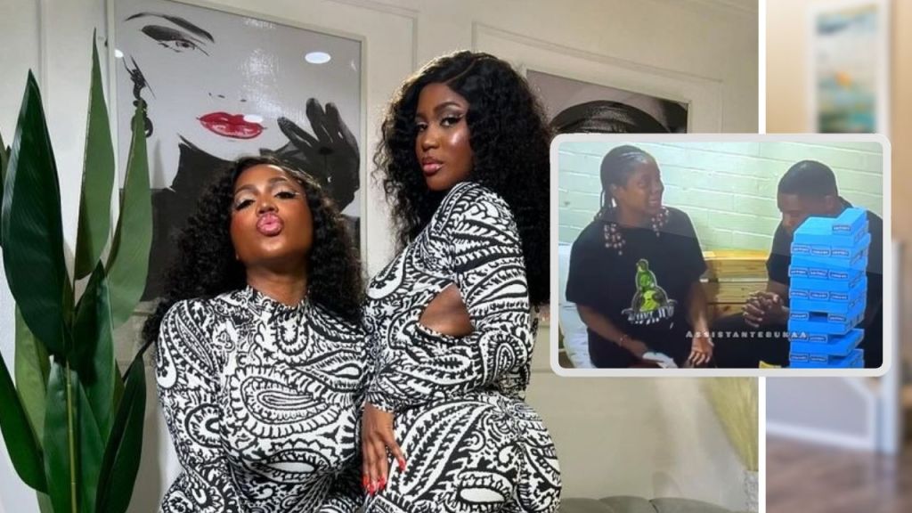 BBNaija stars Wanni x Handi. Handi captured explaining things to fellow housemate Shaun