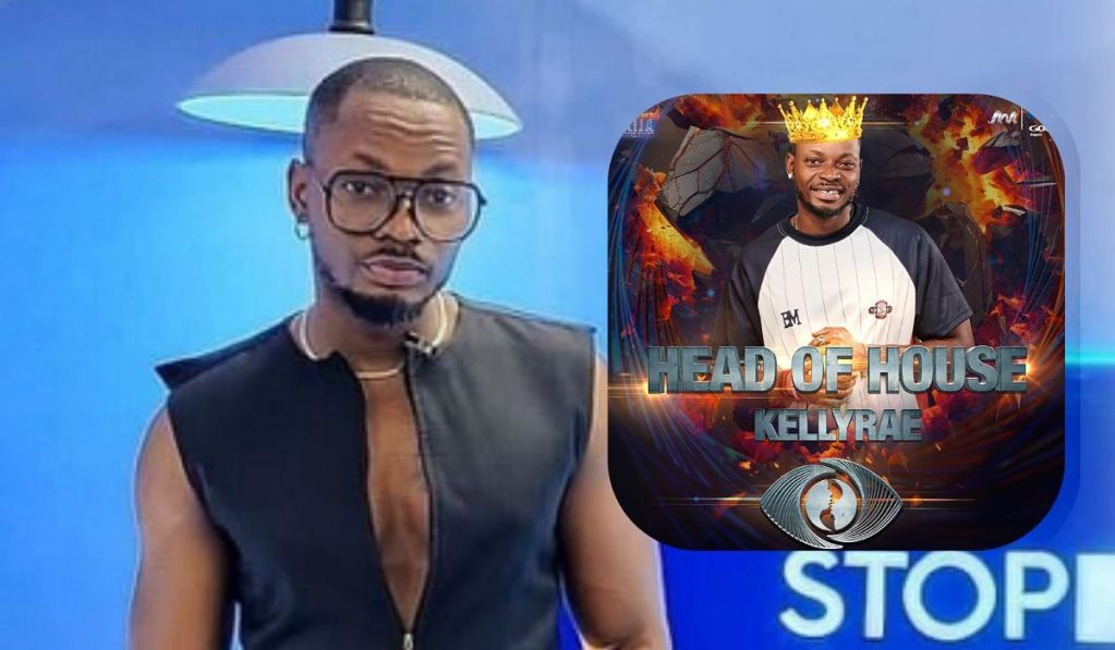 BBNaija stars Kellyrae in contrasting styles; one sports a sleek sleeveless black top while the other dons a graphic white tee proclaiming ‘HEAD OF HOUSE KELLYRAE’ amidst fiery graphics