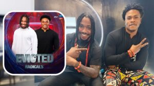 Composite of BBNaija stars Michky and Fairme David