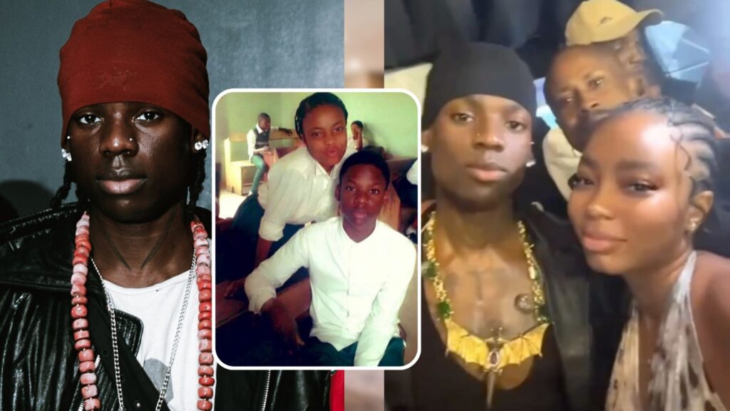 Composite of the singer Rema and his classmate