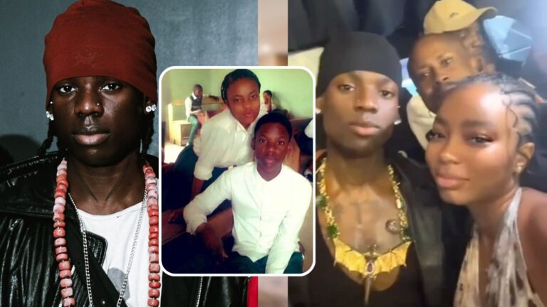 Composite of the singer Rema and his classmate