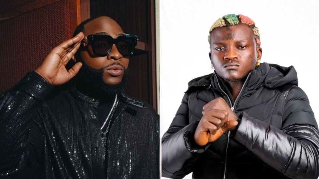 Headshots of singers Davido and Portable