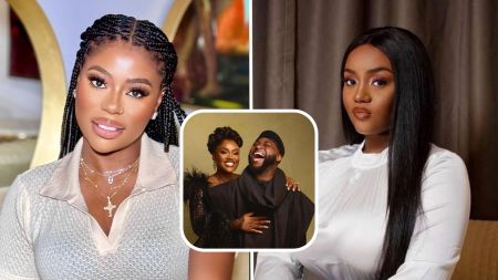 Composite of singer Davido's baby mama Sophia Momodu and wife Chioma, aka Chef Chi