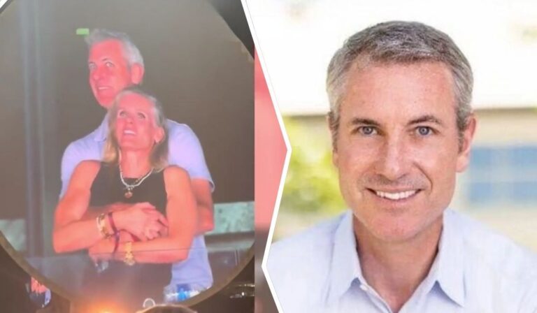 A collage featuring Astronomer CEO Andy Byron and HR Chief Kristin Cabot, with Andy in a professional headshot and Kristin captured in a candid moment with her arms crossed, both smiling warmly.