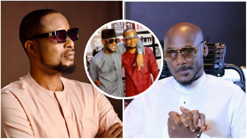 Nigerian music legends 2Baba (Innocent Idibia) and Faze (Chibuzor Oji) are pictured in separate portraits, with an inset throwback photo of both artistes posing together at an event.