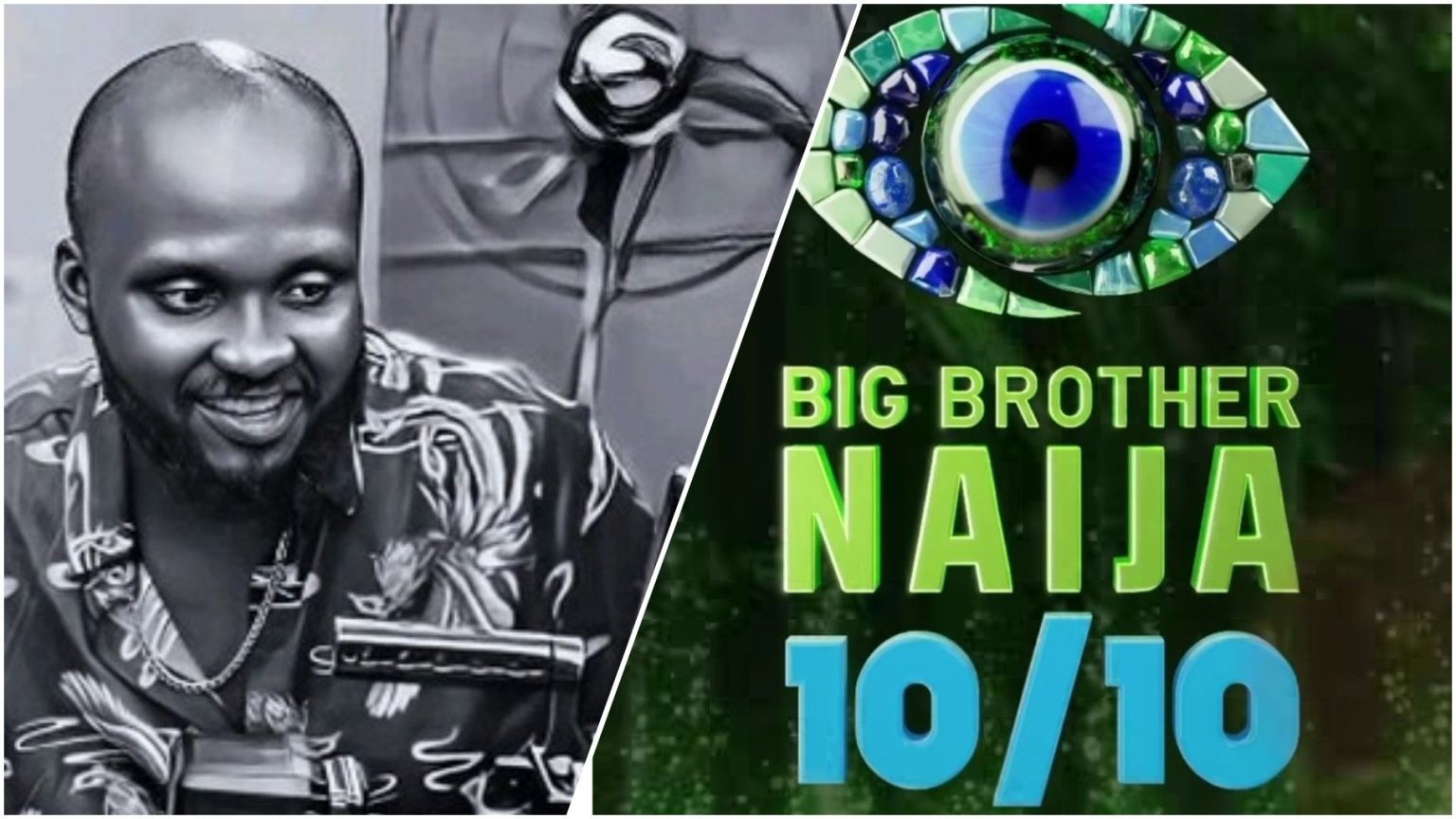 Late BBNaija Season 10 crew member Ayotunde Elegbede, pictured beside the Big Brother Naija 10/10 logo.