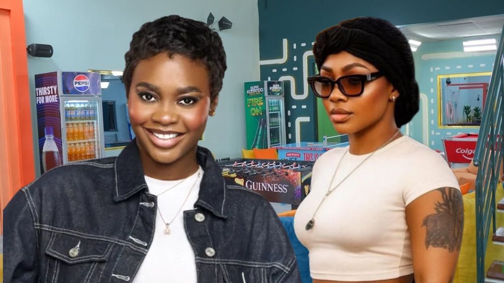 BBNaija Season 10 housemates Dede and Sultana posing together inside the Big Brother Naija house.