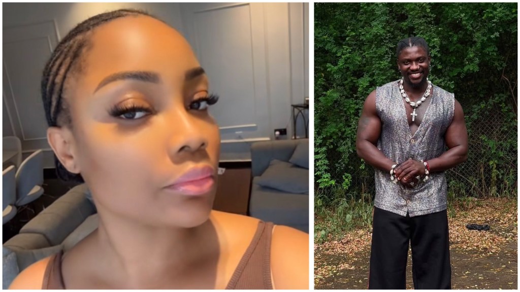 Jennysglow and activist Verydarkman in stylish outfits.