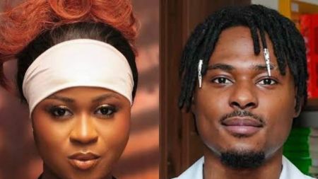 Big Brother Naija housemates Imisi and Faith pictured separately. Imisi appears calm with braided hair and fashionable clothing, while Faith looks serious, speaking to the camera.