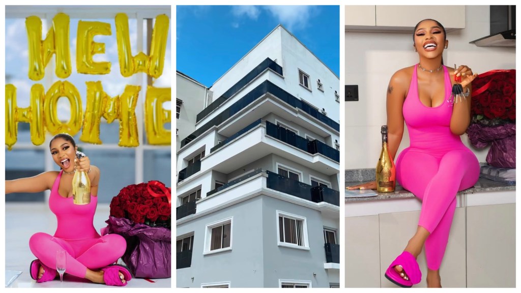 Mercy Eke celebrates getting a new house in Ikoyi