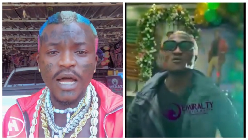 Nigerian singer Portable and an image of his lookalike.