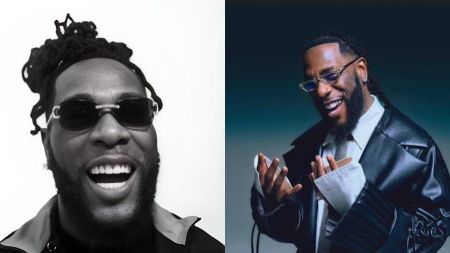 "Two side-by-side photos of a smiling man with dark sunglasses and a beard; the left image shows him laughing in a black-and-white close-up, while the right image shows him smiling in a studio portrait wearing a black leather jacket and tie."