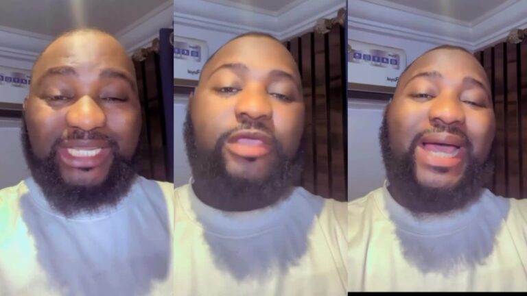 A collage of three close-up shots showing Odogwu Asaba speaking in a video, with indoor lighting and a neutral background.