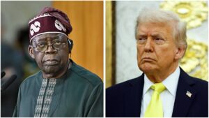 Nigeria’s President Bola Ahmed Tinubu and former US President Donald Trump in a split image.