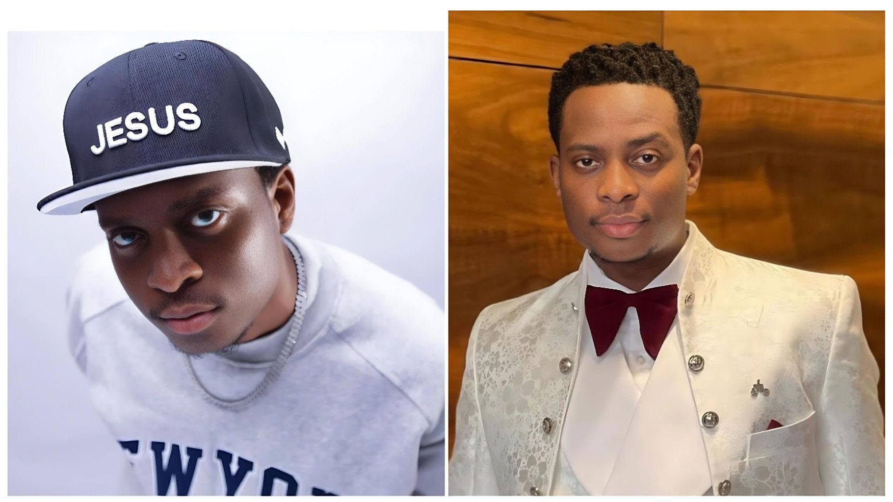 A portrait of Nigerian comedian Sydney Talker, known as the "Towel Guy," smiling broadly while looking directly at the camera. He is wearing a stylish casual outfit and his hair is neatly groomed. The background is a brightly lit, modern interior setting.