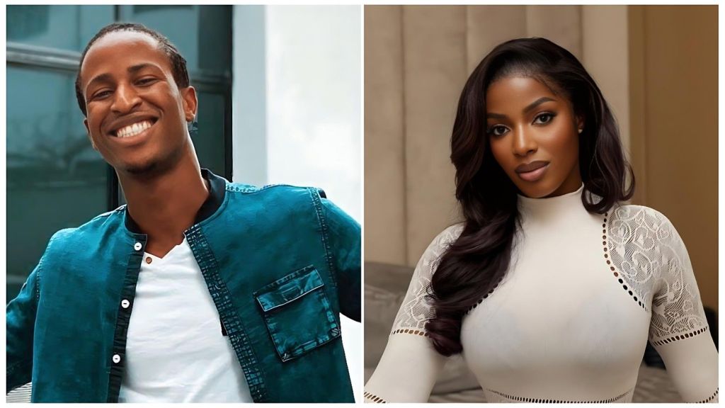 A side-by-side photo of Gilbert Baci and Hilda Baci. On the left, Gilbert smiles broadly while wearing a teal button-up jacket over a white shirt. On the right, Hilda Baci poses with a neutral expression, dressed in a high-neck white top with lace detailing on the sleeves.